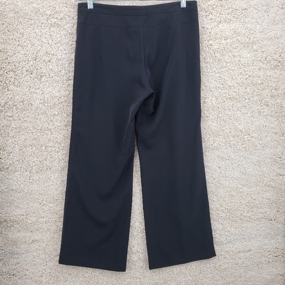 PHILIPPE Adec Paris Women US 6 black trousers pants front zip pockets Poly blend - Picture 6 of 11